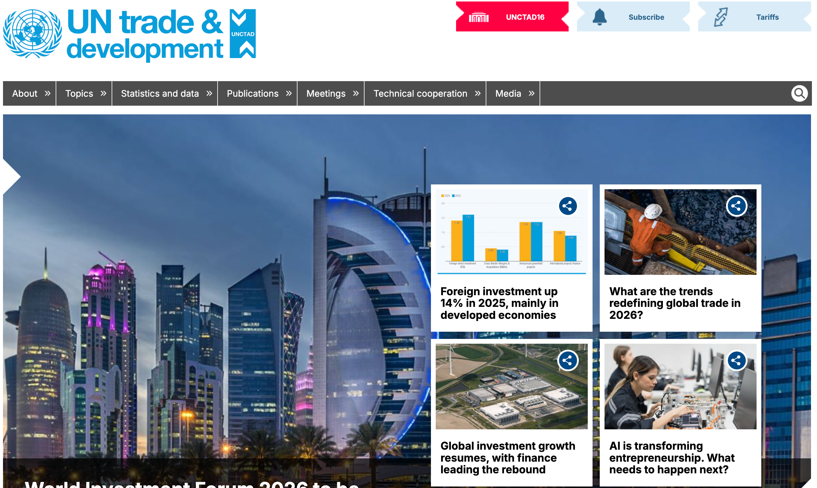 UNCTAD 贸易与发展分析示意图